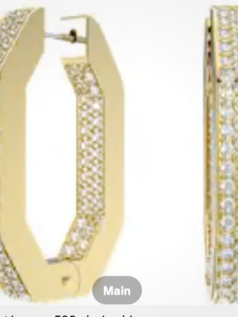 Swarovski Gold-Tone Crystal Large Octagon Hoop Earrings - Gold